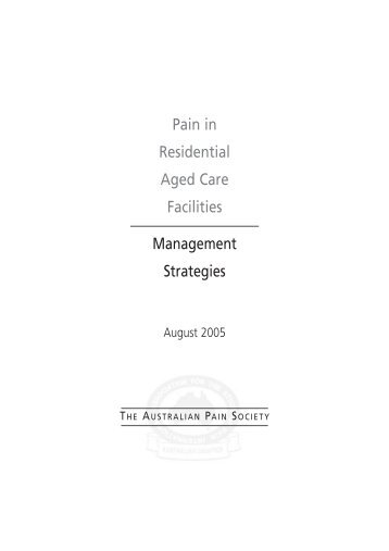 Pain in Residential Aged Care Facilities - Management Strategies