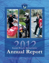 Tigard Police Annual Report - 2012 - City of Tigard