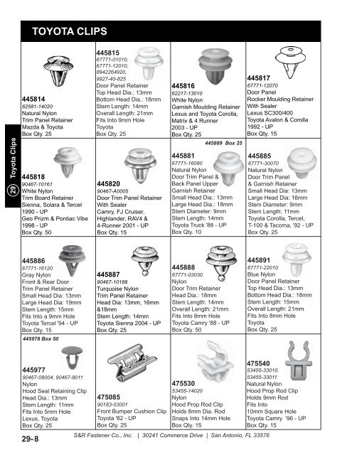 Catalog PDF - S&R Fastener Co., Inc.