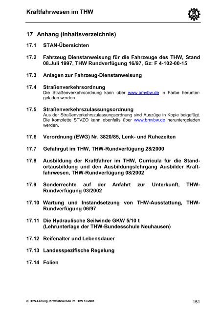 Kraftfahrwesen im THW - THW Ortsverband Eschweiler