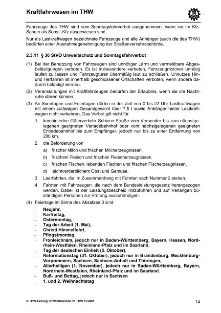 Kraftfahrwesen im THW - THW Ortsverband Eschweiler