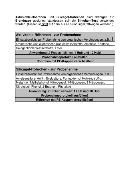 Wartung und Pflege - ABC-Gefahren