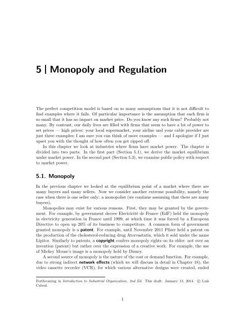 5 Monopoly and Regulation - Luiscabral.net