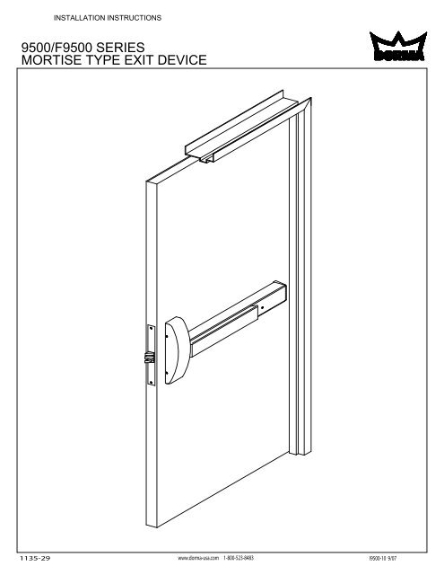 MORTISE TYPE EXIT DEVICE 9500/F9500 SERIES