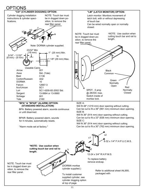 MORTISE TYPE EXIT DEVICE 9500/F9500 SERIES