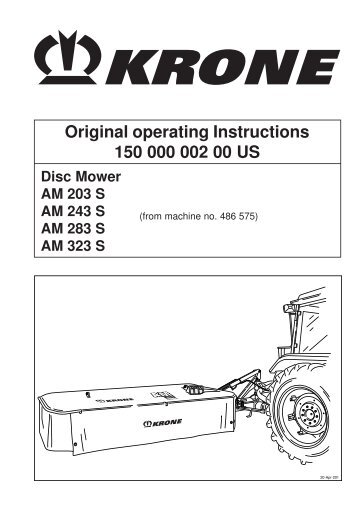 Original operating Instructions 150 000 002 00 US