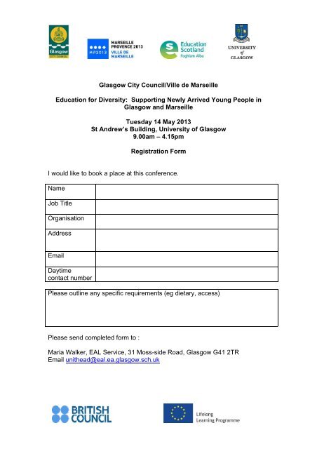 Glasgow City Council/Ville de Marseille Education for Diversity ... - EIS