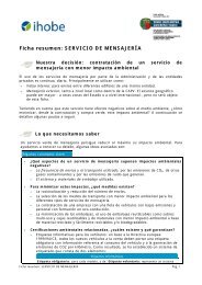 Ficha resumen: SERVICIO DE MENSAJERÃA - Ihobe