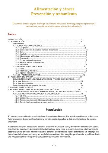 Alimentación y cáncer Prevención y tratamiento - UNED