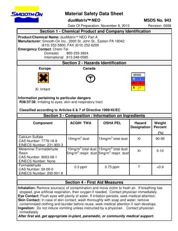 MSDS - Smooth-On, Inc.