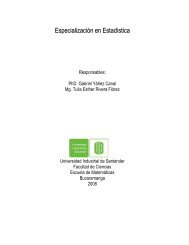 Especialización en EstadÃstica - Escuela de Matemáticas de la UIS