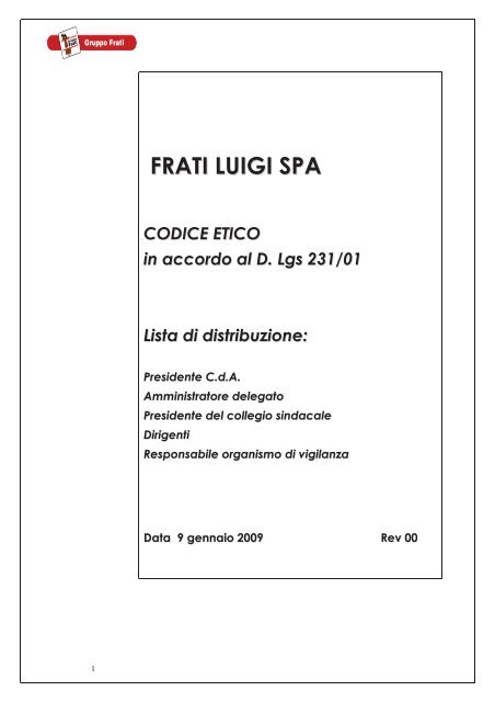 Codice Etico Frati Luigi S.p.A - Gruppo Frati S.p.A.