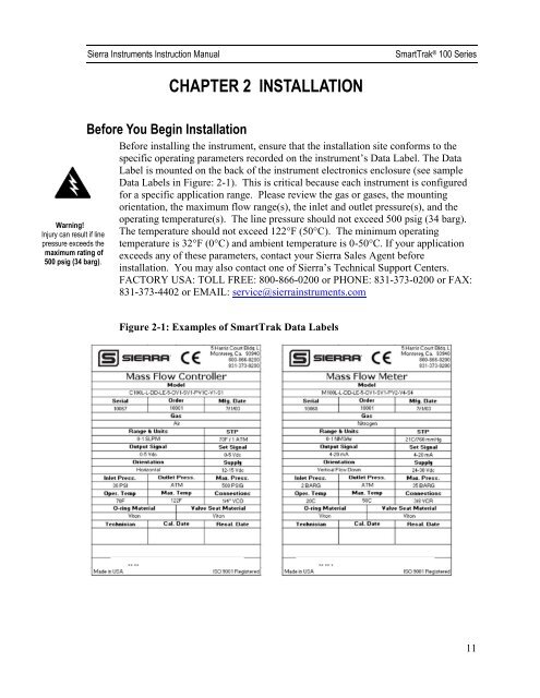 Instruction Manual - Sierra Instruments