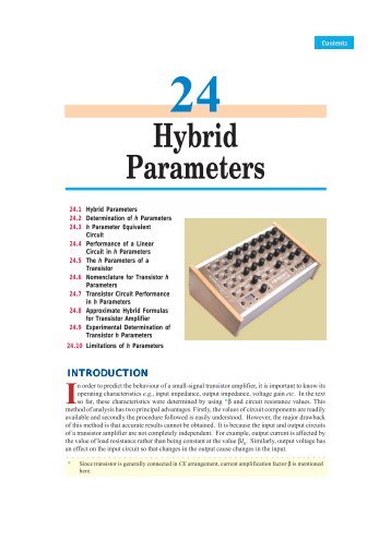 24.Hybrid Parameters - Talking Electronics