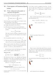 Convergence of Gaussian Quadrature