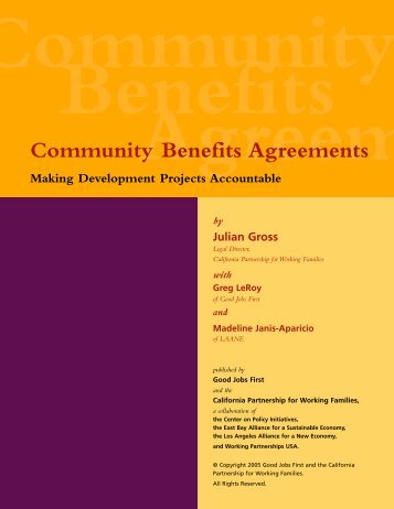 Community Benefits Agreements - Steven Reed Johnson