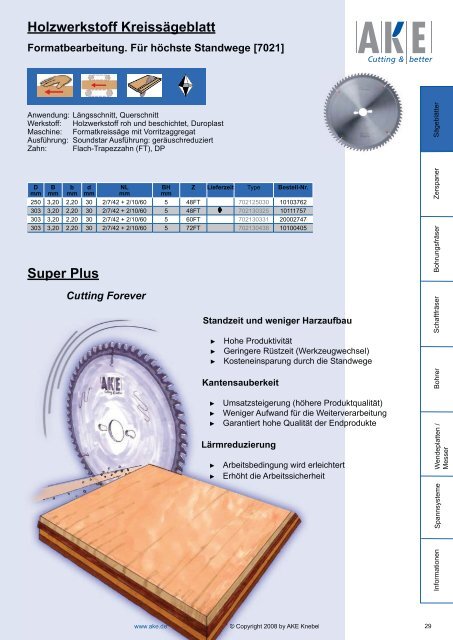 Holzwerkstoff Kreissägeblatt - Sägeblatt-Handel