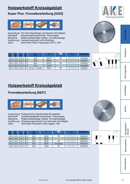 Holzwerkstoff Kreissägeblatt - Sägeblatt-Handel