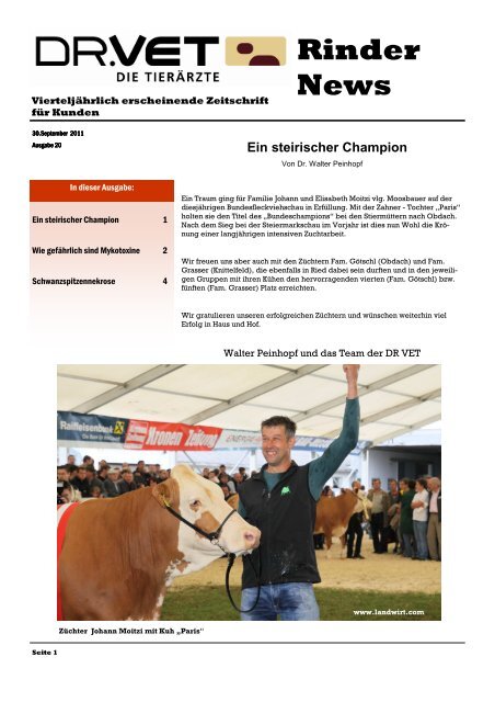 "Rinder-News" September 2011 - Dr. Vet