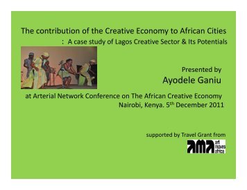 The contribution of the Creative Economy to ... - Arterial Network