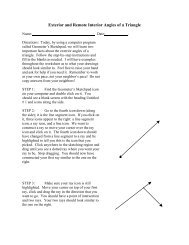 Exterior and Remote Interior Angles of a Triangle - Faculty Home ...