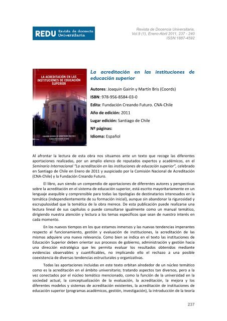 descarga completa del vol. 9 nÂº 1 - REDU. Revista de Docencia ...