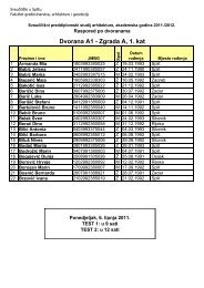 Arhitektura 2011_12 - Prijavna lista i razredbeni postupak