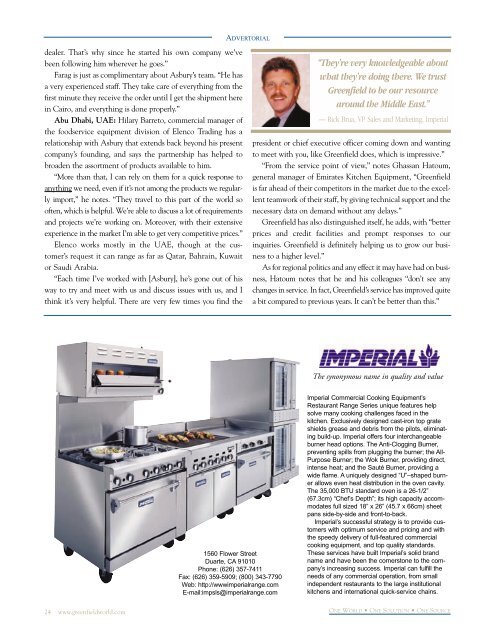 Global Foodservice October 2002 - Greenfield World Trade