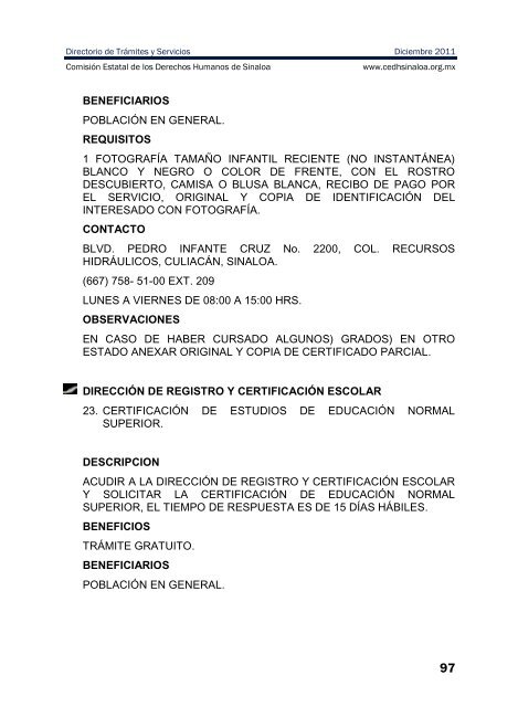 publicaciones - directorio de trÃ¡mites y servicios - ComisiÃ³n Estatal ...