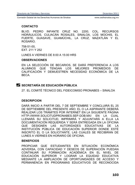 publicaciones - directorio de trÃ¡mites y servicios - ComisiÃ³n Estatal ...