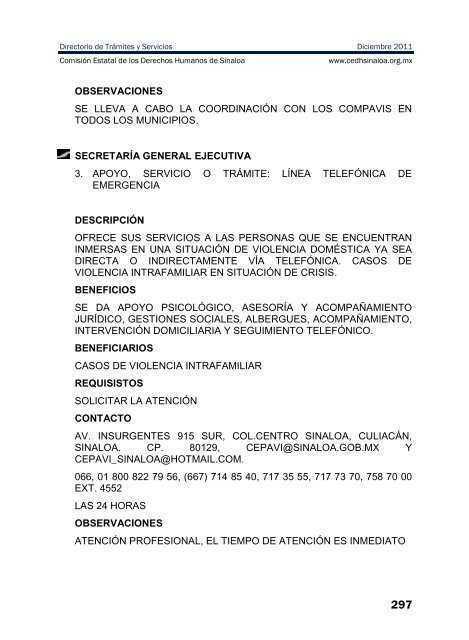 publicaciones - directorio de trÃ¡mites y servicios - ComisiÃ³n Estatal ...