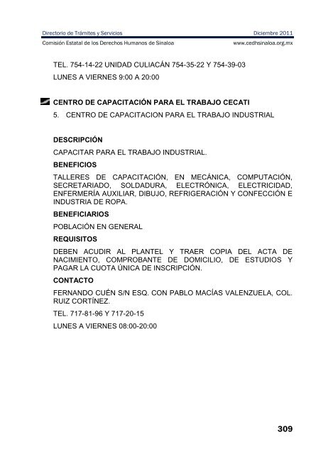 publicaciones - directorio de trÃ¡mites y servicios - ComisiÃ³n Estatal ...