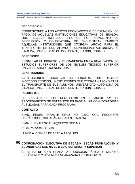 publicaciones - directorio de trÃ¡mites y servicios - ComisiÃ³n Estatal ...