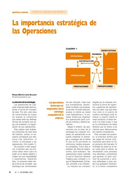 La importancia estratÃ©gica de las Operaciones - Instituto ...