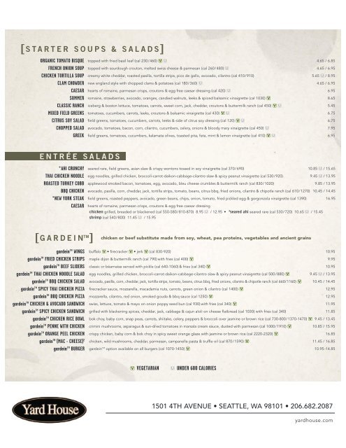 Food Menu - Yard House Restaurants