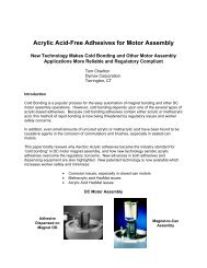 Acrylic Acid-Free Adhesives for Motor Assembly - Dymax Corporation