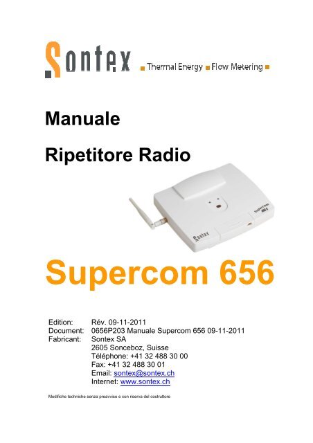 Manuale Supercom 656 R - Contabilizzazione del calore