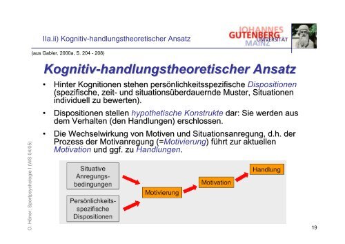 Folien zur Vorlesung Psychologie I - Sport-mainz.de