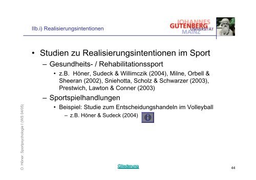 Folien zur Vorlesung Psychologie I - Sport-mainz.de