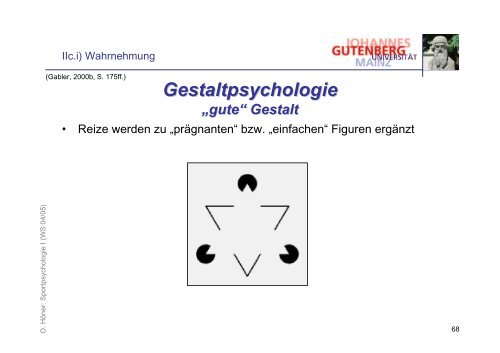 Folien zur Vorlesung Psychologie I - Sport-mainz.de