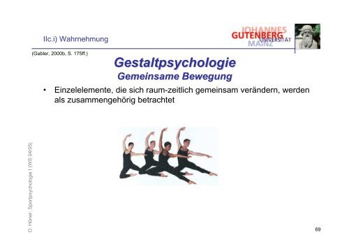Folien zur Vorlesung Psychologie I - Sport-mainz.de