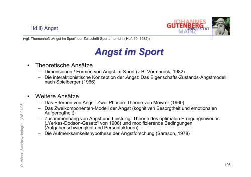 Folien zur Vorlesung Psychologie I - Sport-mainz.de