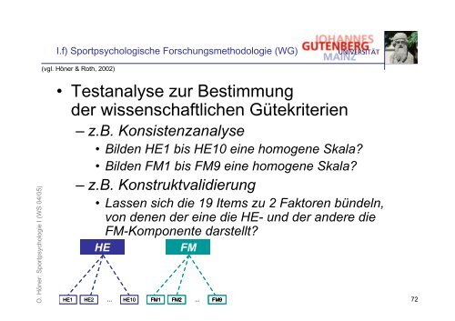 Folien zur Vorlesung Psychologie I - Sport-mainz.de