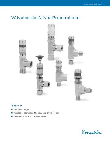 VÃ¡lvulas de AlÃ­vio Proporcional, SÃ©rie R, (MS-01-141, R8) - Swagelok