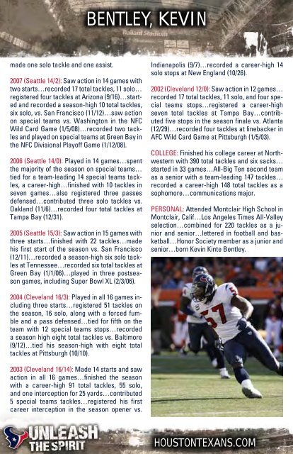HOUSTON TEXANS WEEKLY RELEASE - Texans Home - NFL.com