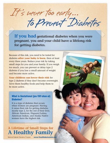 It's never too early to prevent diabetes. - National Diabetes ...