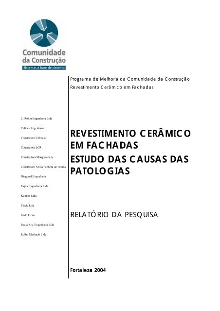 revestimento cerÃ¢mico em fachadas estudo das causas das ...