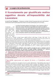 Il licenziamento per giustificato motivo oggettivo dovuto all ...