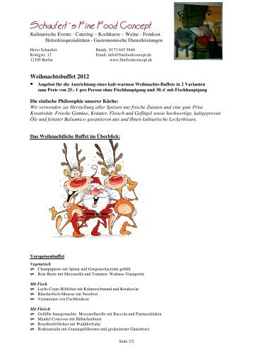 Angebot Weihnachtsbuffet 2012.pdf - Schauferts Fine Food Concept