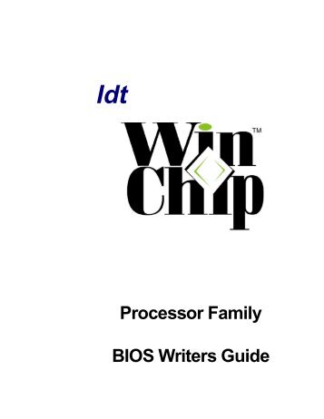IDT WinChip BIOS Writers Guide